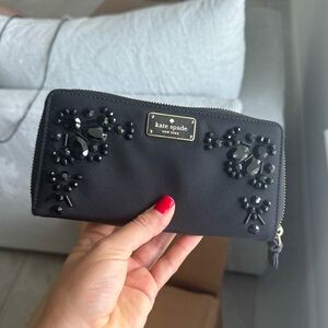 Kate Spade Black Rhinestone Wallet